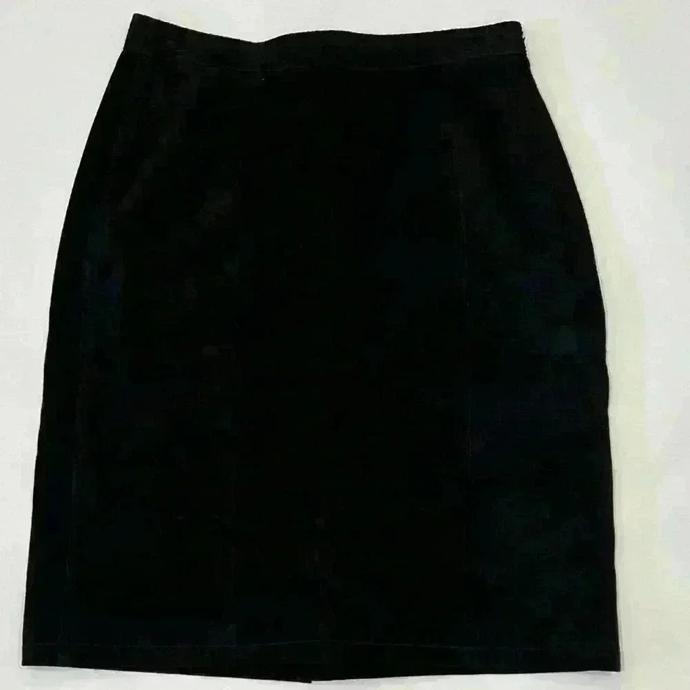 Global Identity Womens Black Leather Mini Skirt Size 7/8